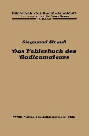 Cover of Das Fehlerbuch Des Radioamateurs