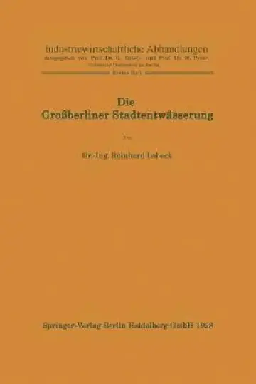 Cover of Die Großberliner Stadtentwässerung