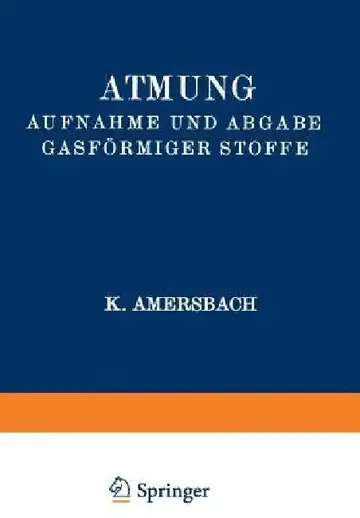 Cover of Atmung Aufnahme Und Abgabe Gasförmiger Stoffe