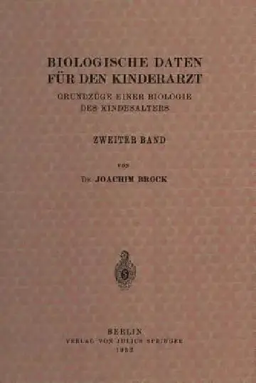 Cover of Biologische Daten Für Den Kinderarzt