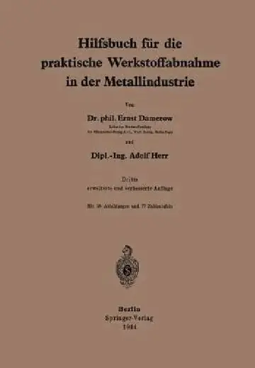 Cover of Hilfsbuch Für Die Praktische Werkstoffabnahme in Der Metallindustrie