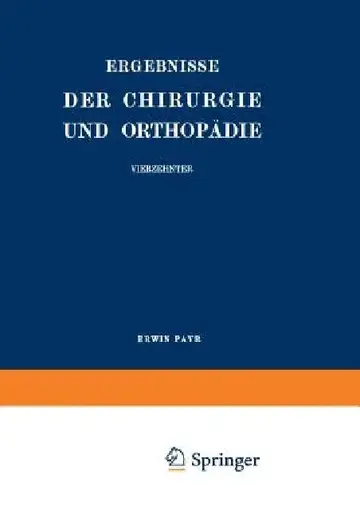 Cover of Ergebnisse Der Chirurgie Und Orthopädie
