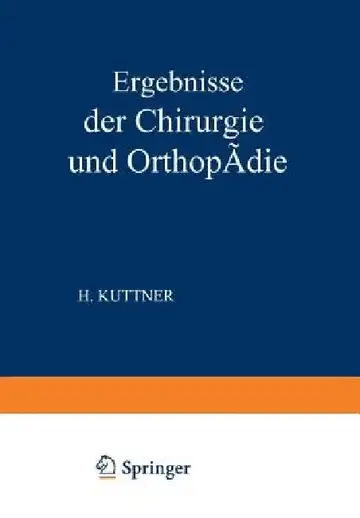 Cover of Ergebnisse Der Chirurgie Und Orthopädie