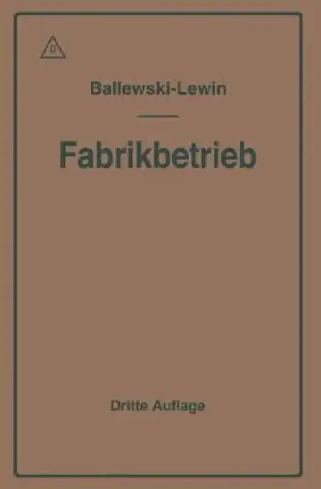 Cover of Der Fabrikbetrieb