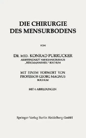 Cover of Die Chirurgie Des Mensurbodens