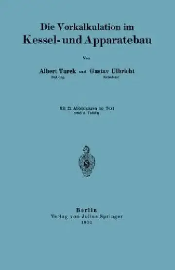 Cover of Die Vorkalkulation Im Kessel- Und Apparatebau