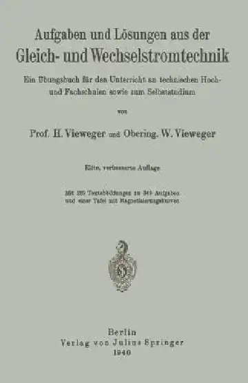 Cover of Aufgaben Und Lösungen Aus Der Gleich- Und Wechselstromtechnik