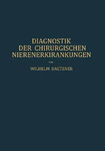 Cover of Diagnostik Der Chirurgischen Nierenerkrankungen