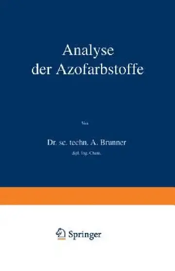 Cover of Analyse Der Azofarbstoffe