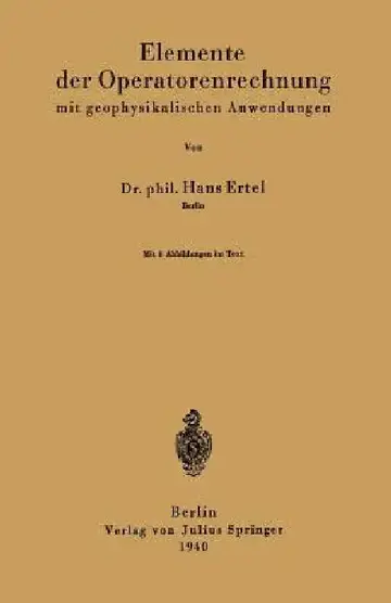 Cover of Elemente Der Operatorenrechnung Mit Geophysikalischen Anwendungen