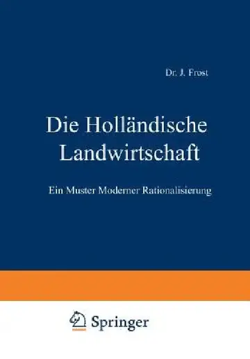 Cover of Die Holländische Landwirtschaft