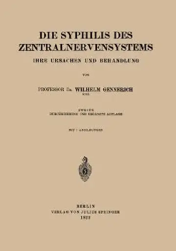 Cover of Die Syphilis Des Zentralnervensystems