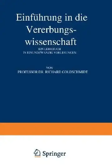 Cover of Einführung in Die Vererbungswissenschaft