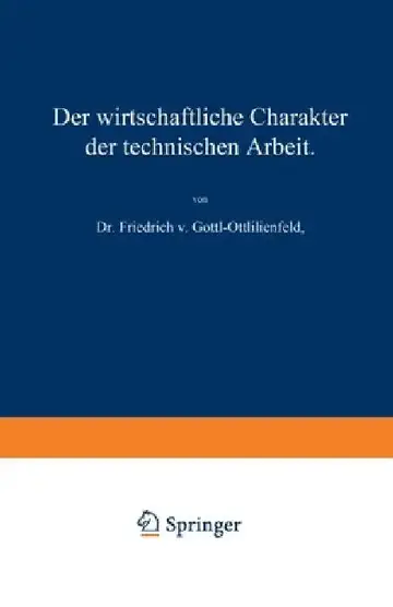 Cover of Der wirtschaftliche Charakter der technischen Arbeit