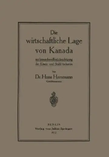 Cover of Die Wirtschaftliche Lage Von Kanada