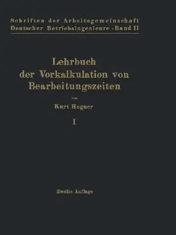 Cover of Lehrbuch Der Vorkalkulation Von Bearbeitungszeiten