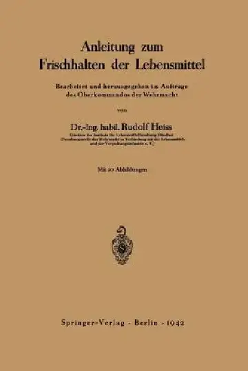 Cover of Anleitung Zum Frischhalten Der Lebensmittel