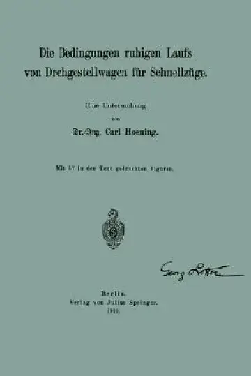 Cover of Die Bedingungen Ruhigen Laufs Von Drehgestellwagen Für Schnellzüge