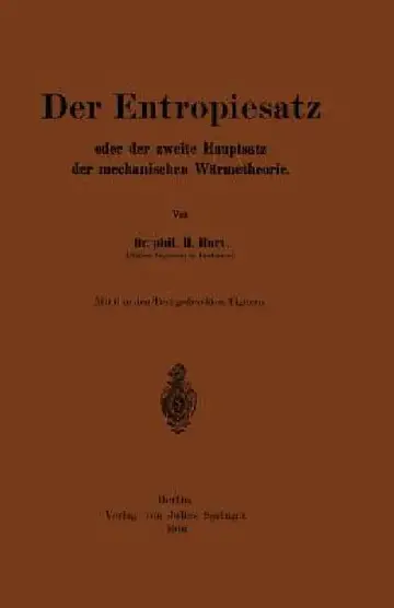 Cover of Der Entropiesatz Oder Der Zweite Hauptsatz Der Mechanischen Wärmetheorie