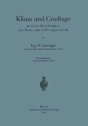 Cover of Klima Und Gradtage in Ihren Beziehungen Zur Heiz- Und Lüftungstechnik