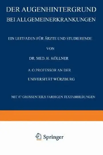 Cover of Der Augenhintergrund Bei Allgemeinerkrankungen