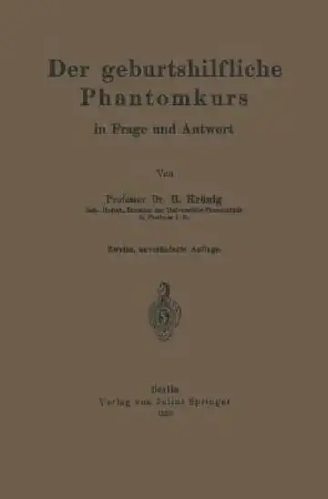 Cover of Der Geburtshilfliche Phantomkurs in Frage Und Antwort