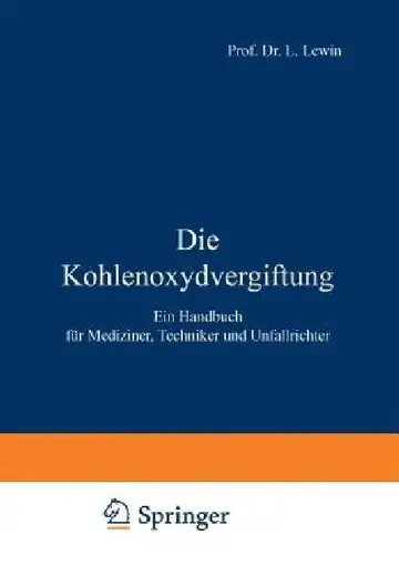Cover of Die Kohlenoxydvergiftung