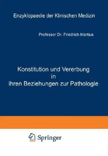 Cover of Konstitution Und Vererbung in Ihren Beziehungen Zur Pathologie