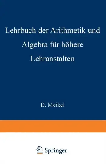 Cover of Lehrbuch Der Arithmetik Und Algebra Für Höhere Lehranstalten Bearbeitet