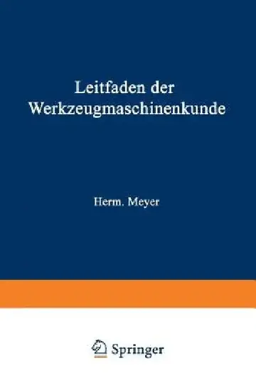Cover of Leitfaden Der Werkzeugmaschinenkunde