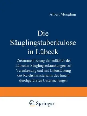 Cover of Die Säuglingstuberkulose in Lübeck