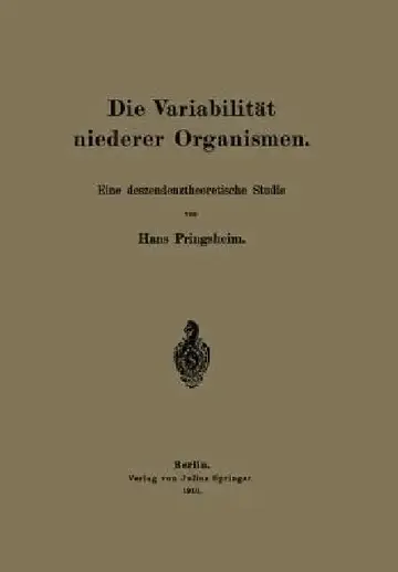 Cover of Die Variabilität Niederer Organismen