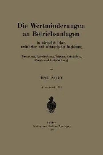Cover of Die Wertminderungen an Betriebsanlagen