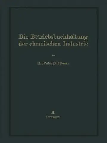 Cover of Die Betriebsbuchhaltung Der Chemischen Industrie