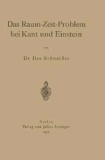 Cover of Das Raum-Zeit-Problem Bei Kant Und Einstein