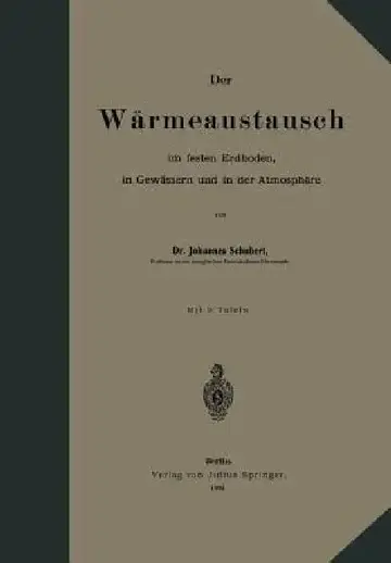Cover of Der Wärmeaustausch Im Festen Erdboden, in Gewässern Und in Der Atmosphäre