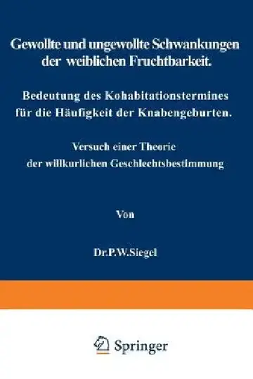 Cover of Gewollte Und Ungewollte Schwankungen Der Weiblichen Fruchtbarkeit Bedeutung Des Kohabitationstermines Für Die Häufigkeit Der Knabengeburten