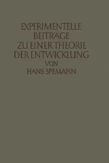 Cover of Experimentelle Beiträge Zu Einer Theorie Der Entwicklung