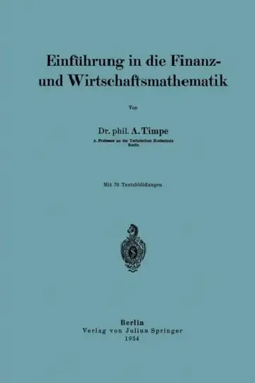 Cover of Einführung in Die Finanz- Und Wirtschaftsmathematik