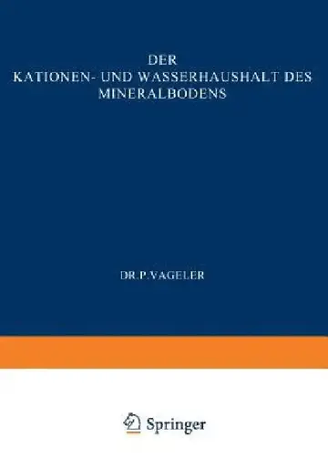 Cover of Der Kationen- Und Wasserhaushalt Des Mineralbodens