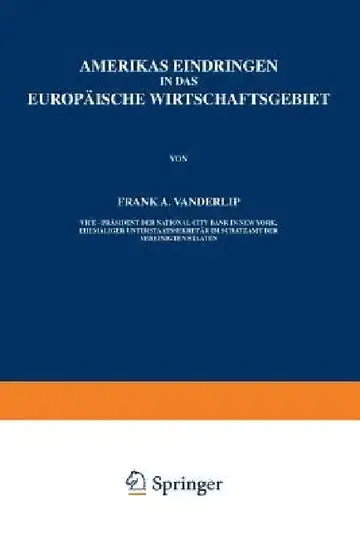 Cover of Amerikas Eindringen in Das Europäische Wirtschaftsgebiet