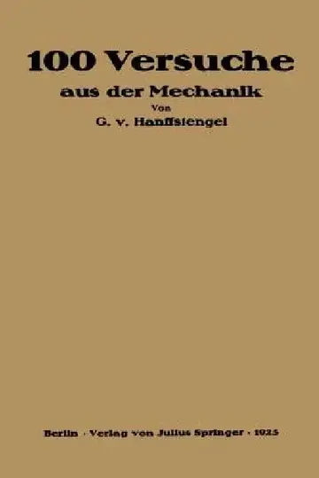 Cover of Hundert Versuche Aus Der Mechanik