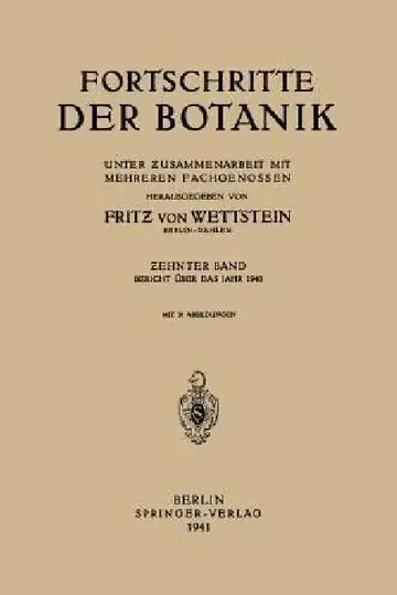 Cover of Fortschritte Der Botanik