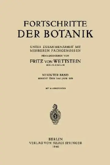 Cover of Fortschritte Der Botanik