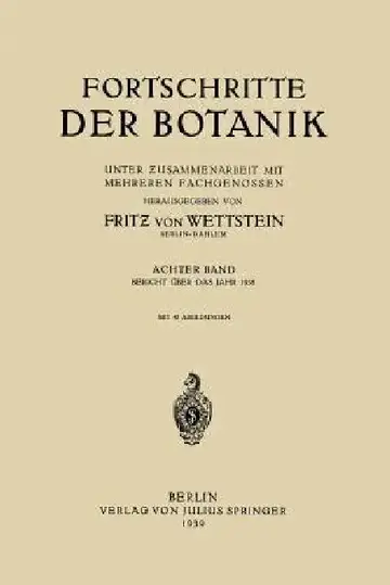 Cover of Fortschritte Der Botanik