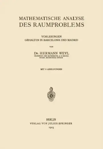 Cover of Mathematische Analyse Des Raumproblems