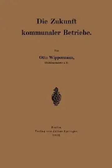 Cover of Die Zukunft Kommunaler Betriebe