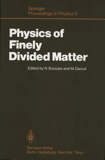 Cover of Physics of Finely Divided Matter
