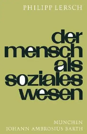 Cover of Der Mensch ALS Soziales Wesen