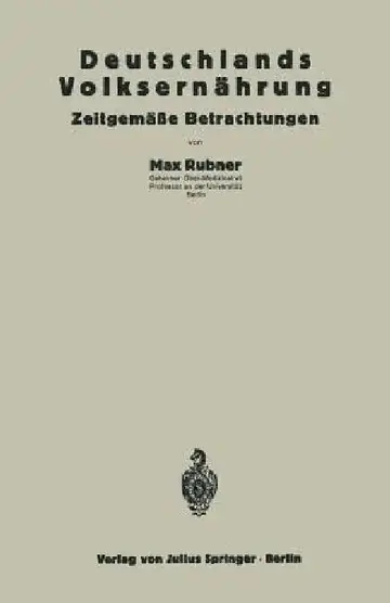 Cover of Deutschlands Volksernährung